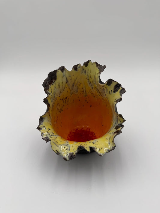 Handcrafted Porcelain Lava Flower Sculpture