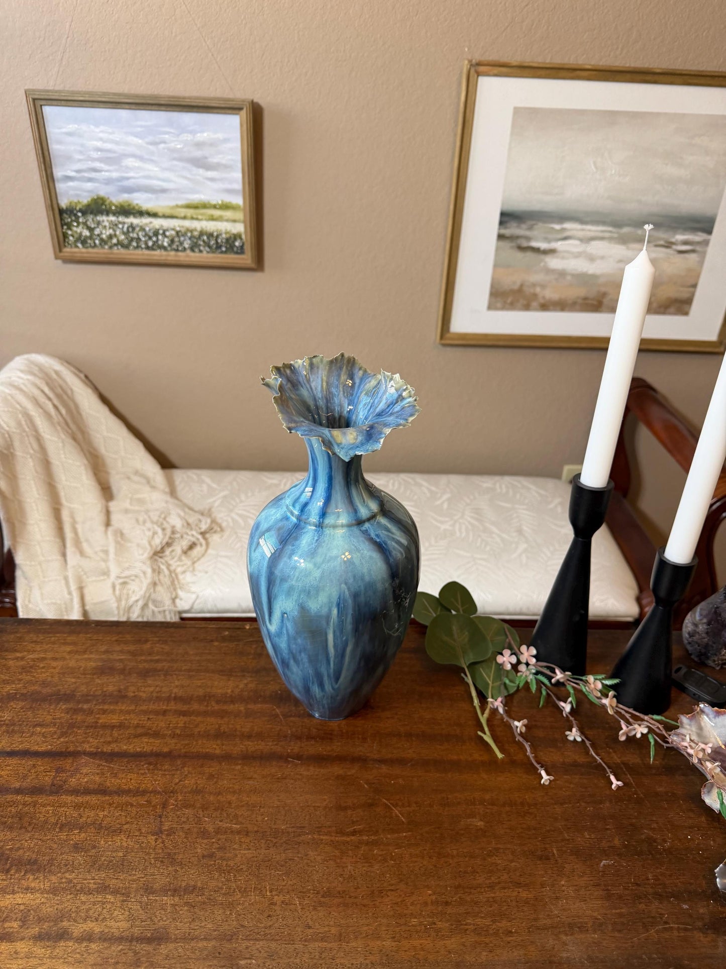 Tidal Series : Undertow Deepening - Ceramic Ocean Vessel, Ocean inspired Sculpture