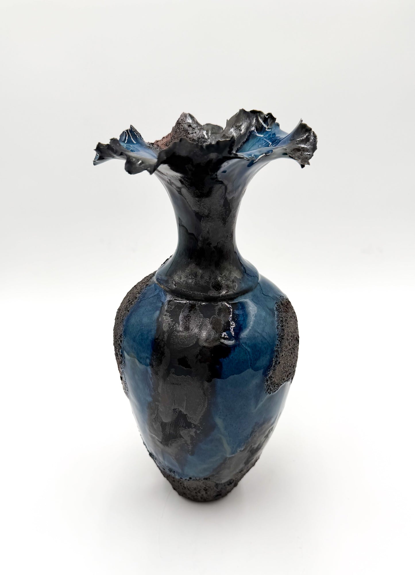 Midnight Bloom/Porcelain Coral Vessel - Midnight Series
