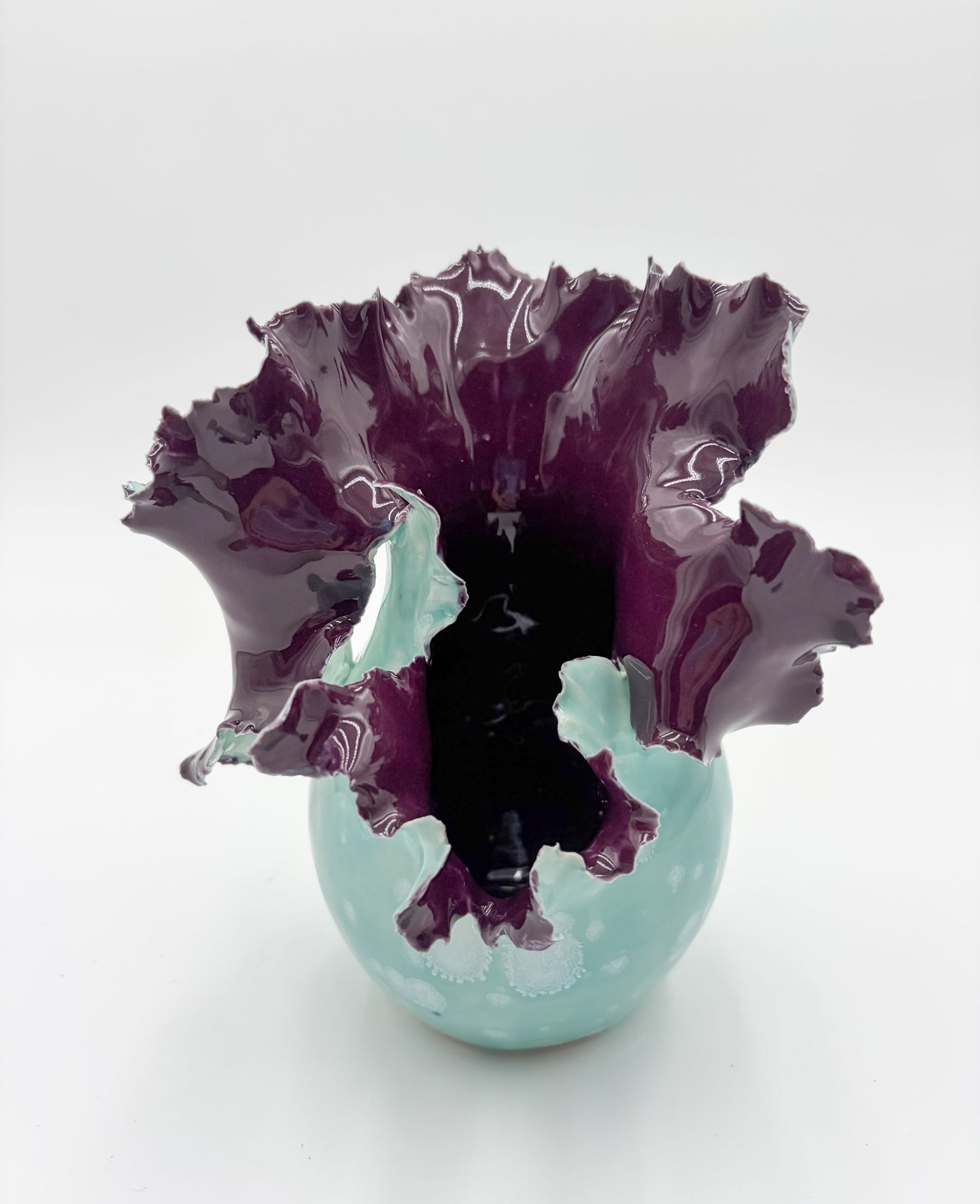 Tidal Bloom: Rupture - Handcrafted Porcelain Sculpture Vessel