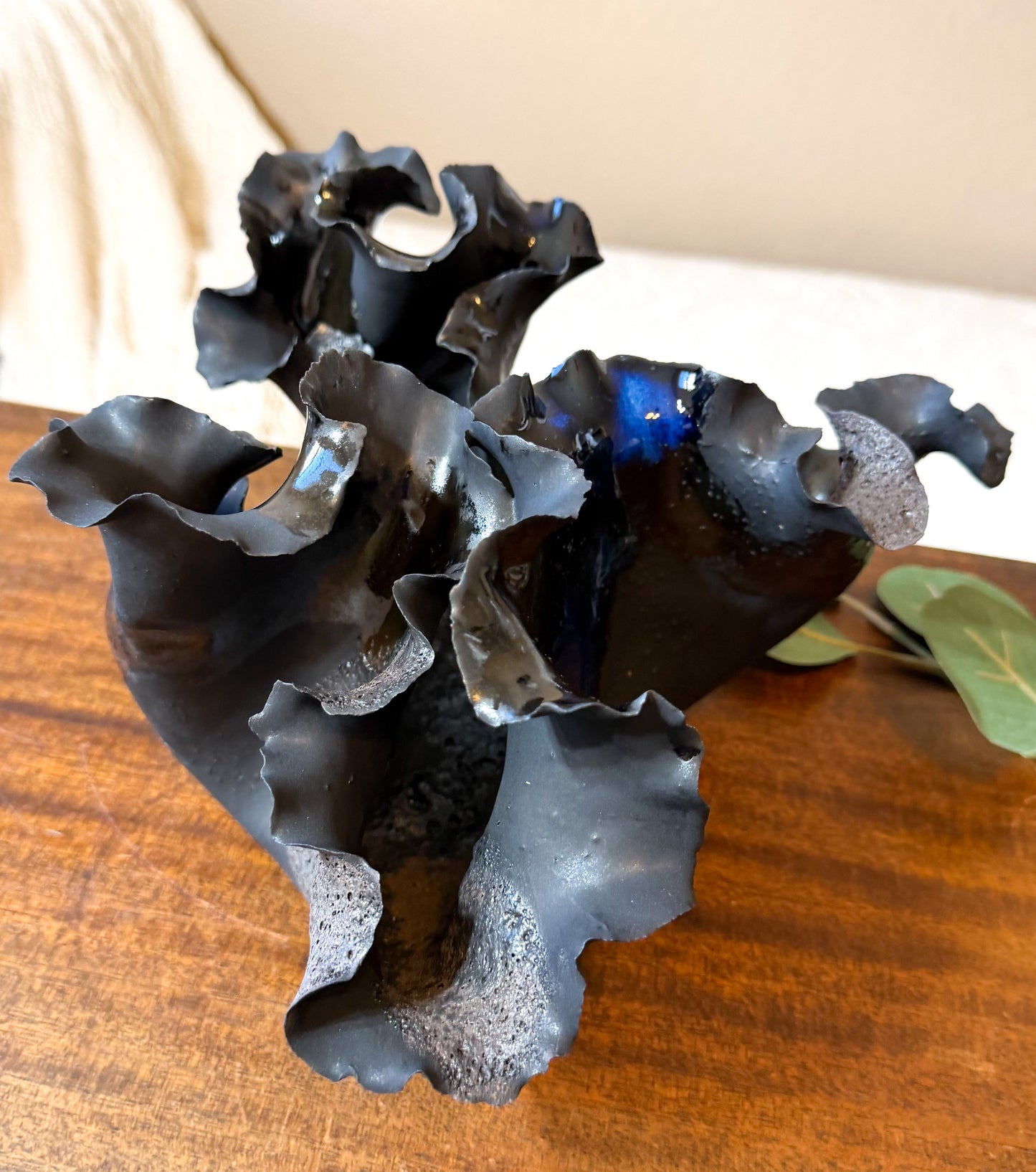 Tidal Series: Midnight Surge - Hand-Sculpted Porcelain Wave