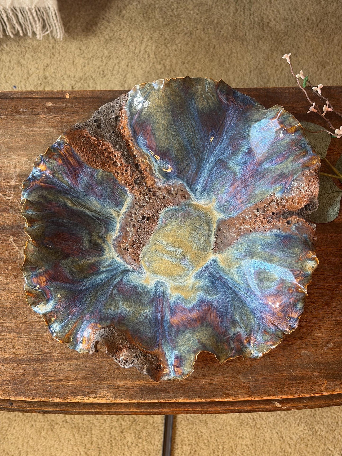 Solar Bloom - Handmade Porcelain Sculptural Bowl