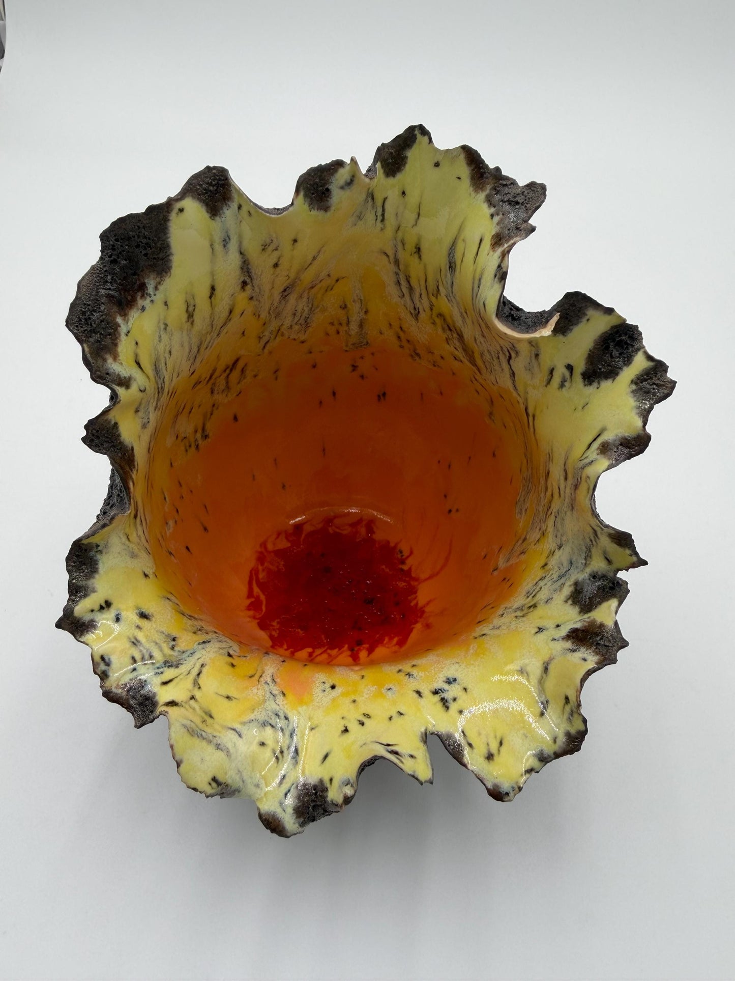 Handcrafted Porcelain Lava Flower Sculpture