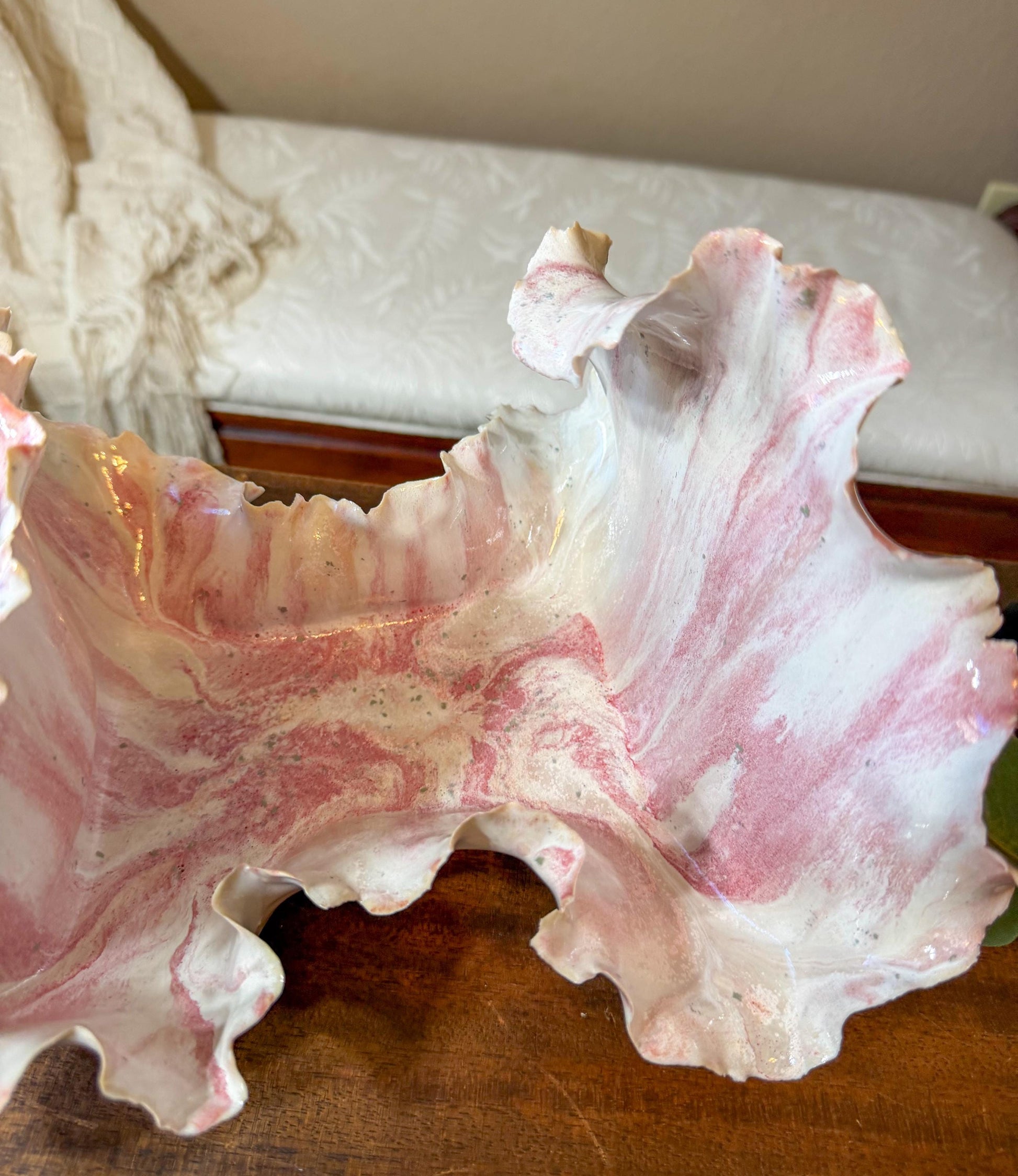 Blushing Crest – Handmade Porcelain Wave Sculpture | Tidal Bloom Series