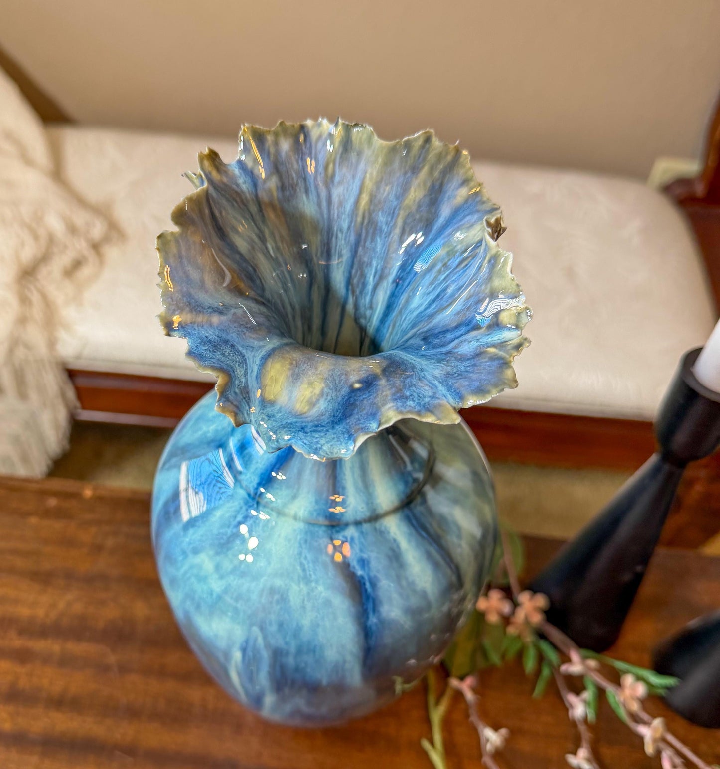 Tidal Series : Undertow Deepening - Ceramic Ocean Vessel, Ocean inspired Sculpture