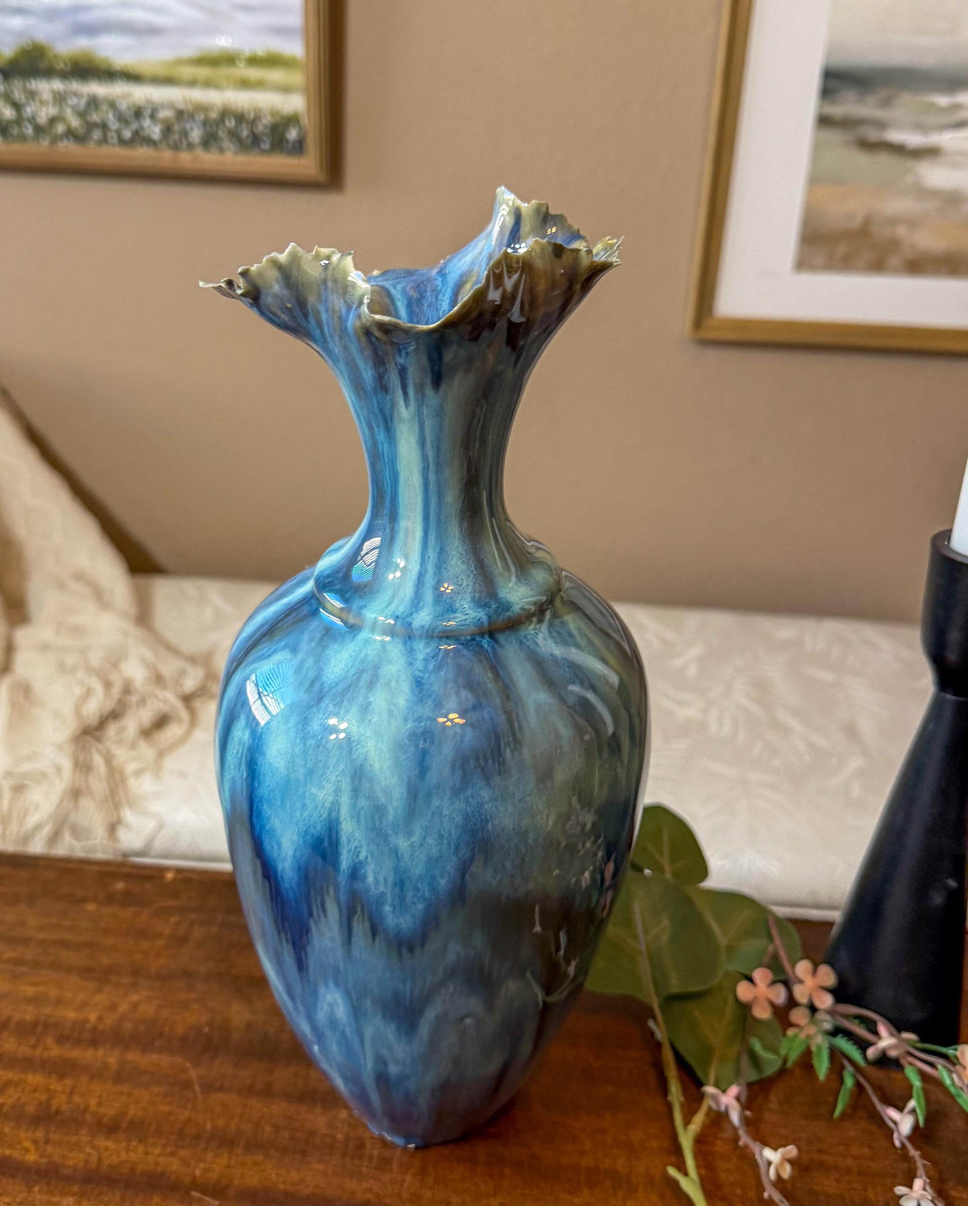 Tidal Series : Undertow Deepening - Ceramic Ocean Vessel, Ocean inspired Sculpture