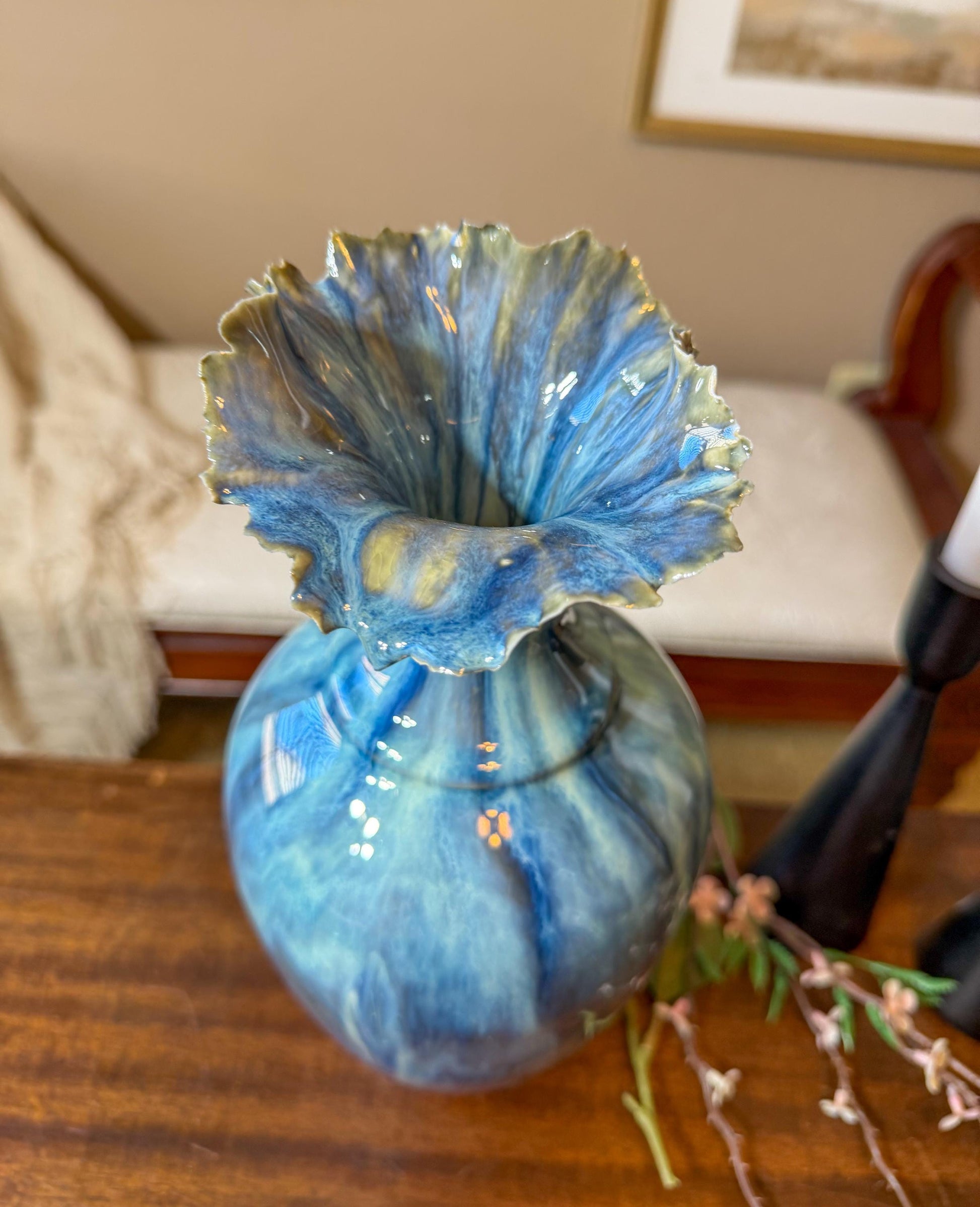 Tidal Series : Undertow Deepening - Ceramic Ocean Vessel, Ocean inspired Sculpture