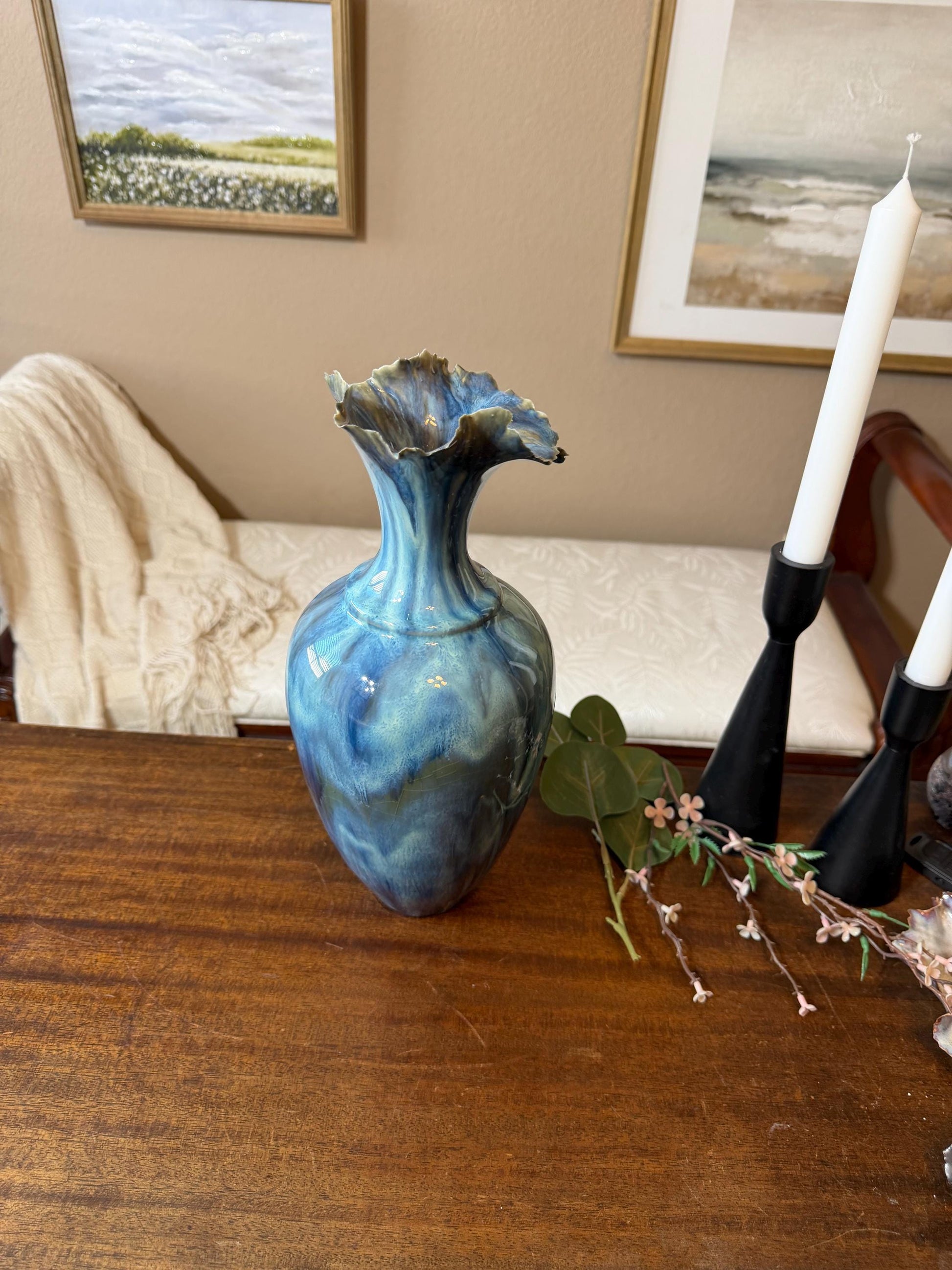 Tidal Series : Undertow Deepening - Ceramic Ocean Vessel, Ocean inspired Sculpture