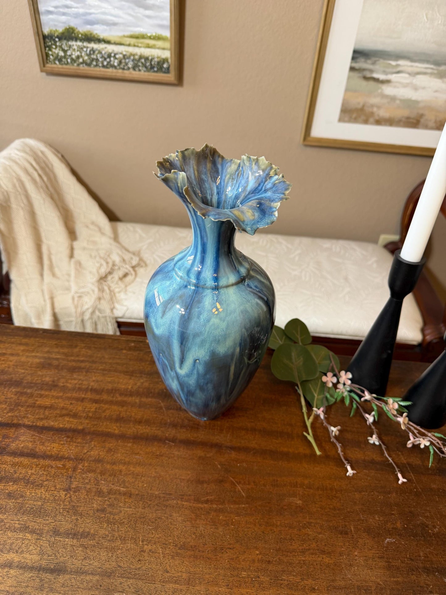Tidal Series : Undertow Deepening - Ceramic Ocean Vessel, Ocean inspired Sculpture