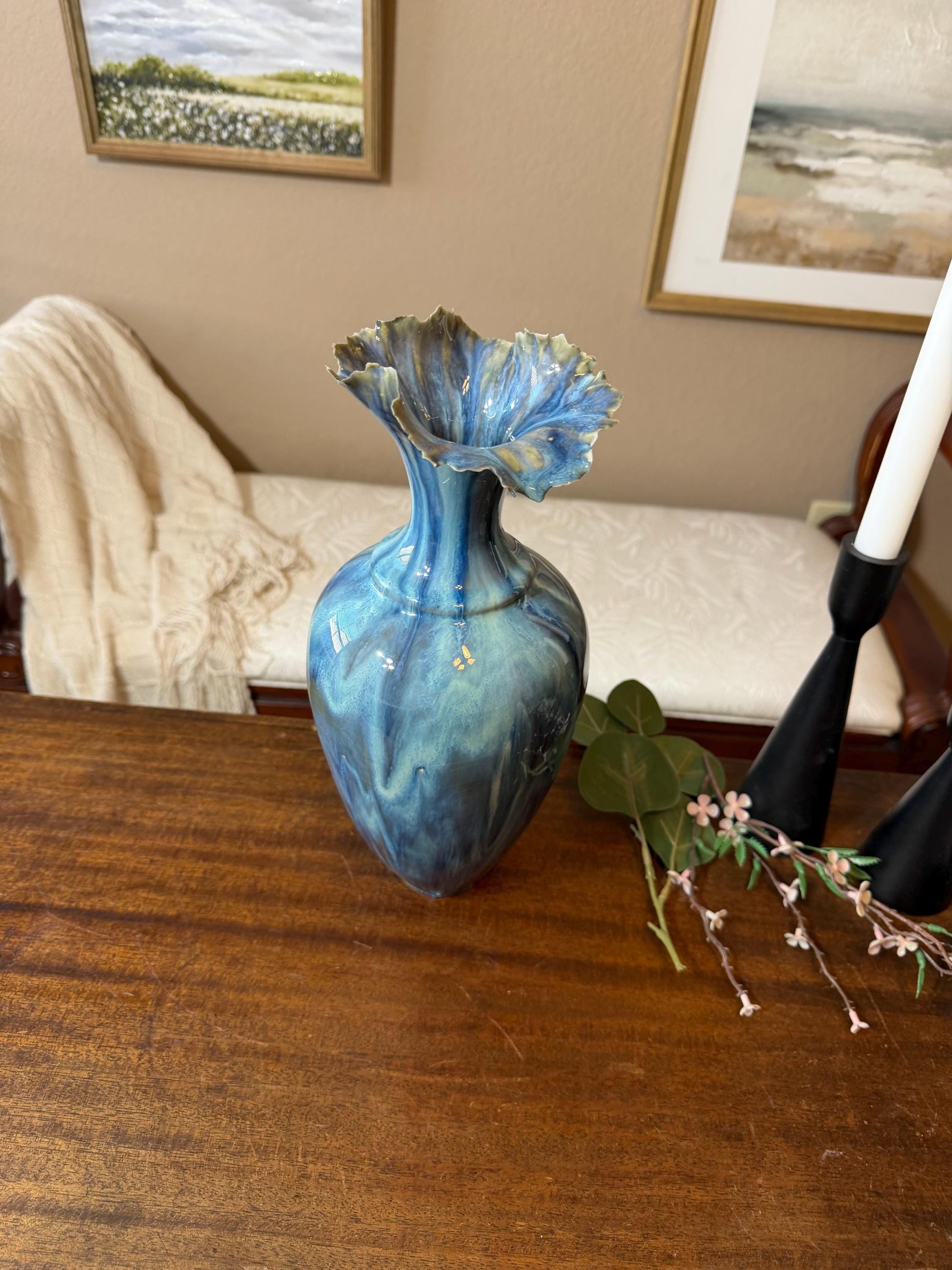 Tidal Series : Undertow Deepening - Ceramic Ocean Vessel, Ocean inspired Sculpture