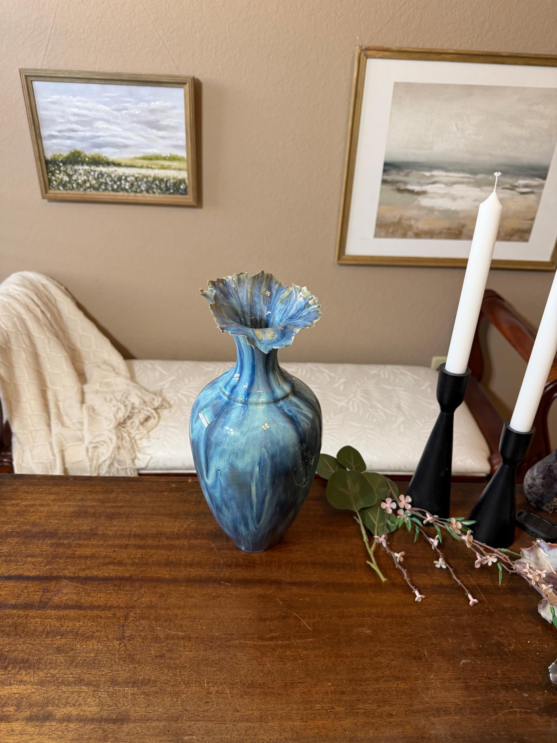 Tidal Series : Undertow Deepening - Ceramic Ocean Vessel, Ocean inspired Sculpture