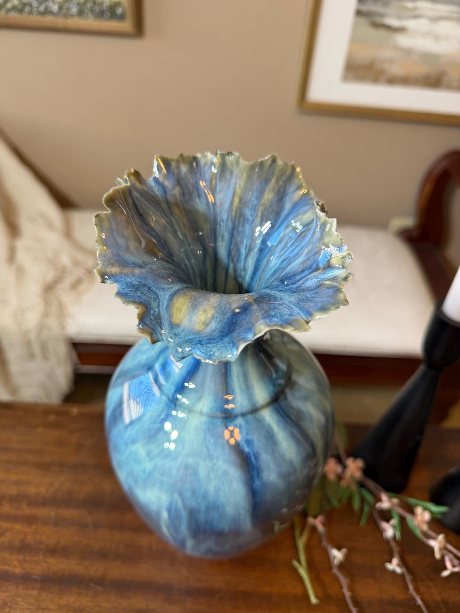 Tidal Series : Undertow Deepening - Ceramic Ocean Vessel, Ocean inspired Sculpture