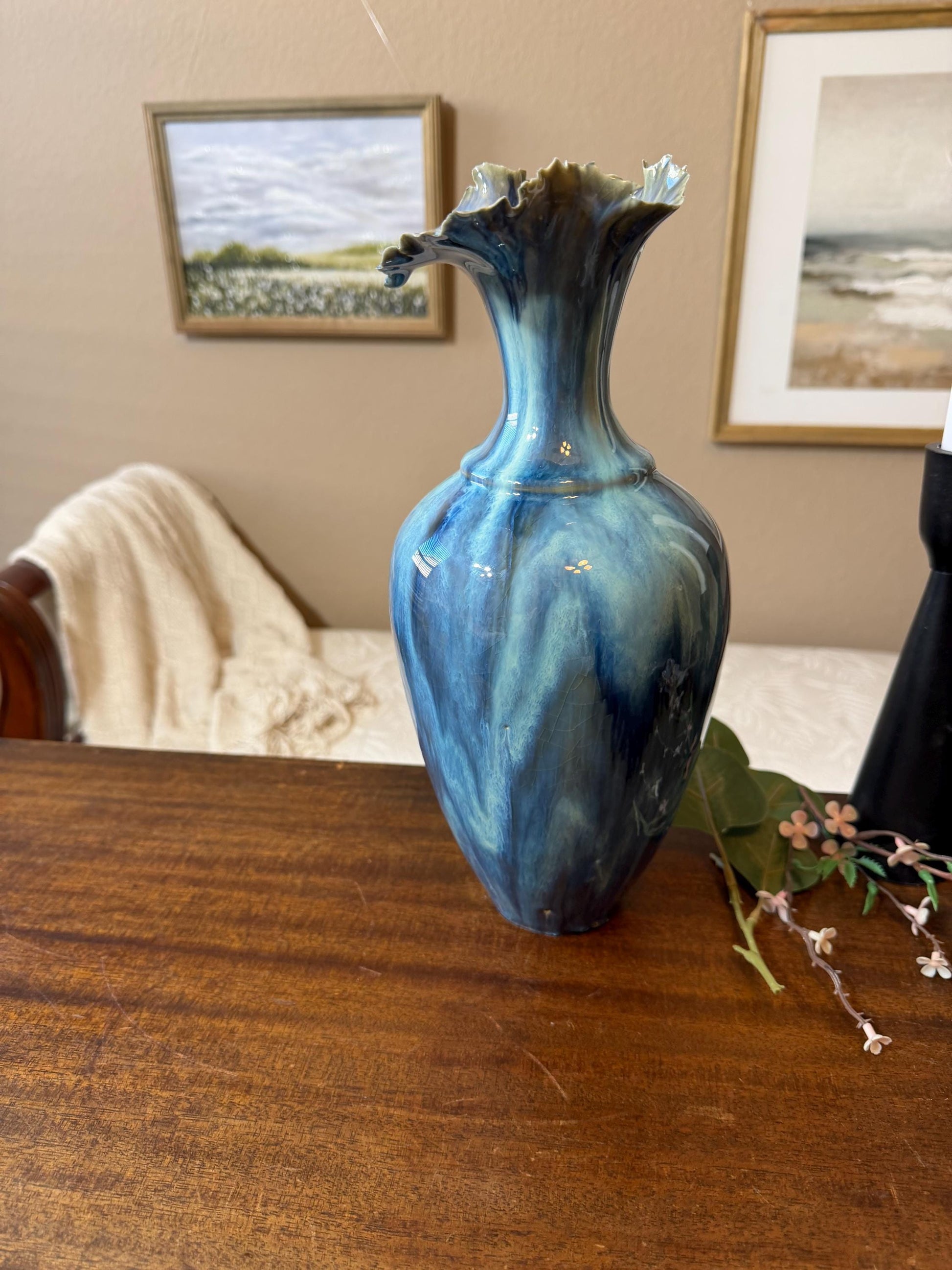 Tidal Series : Undertow Deepening - Ceramic Ocean Vessel, Ocean inspired Sculpture
