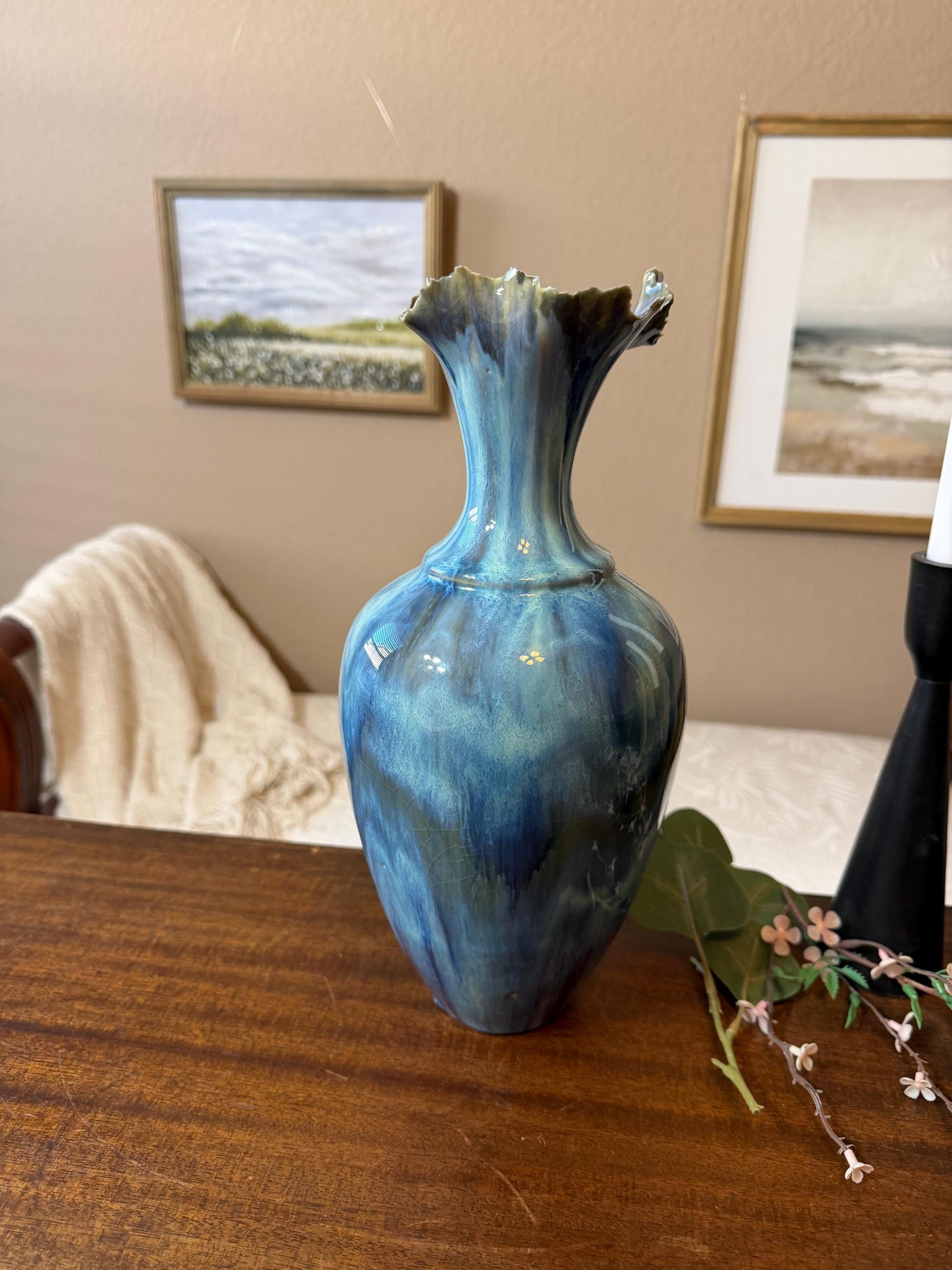 Tidal Series : Undertow Deepening - Ceramic Ocean Vessel, Ocean inspired Sculpture
