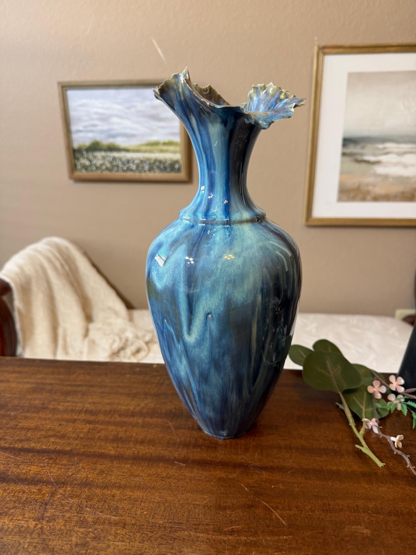 Tidal Series : Undertow Deepening - Ceramic Ocean Vessel, Ocean inspired Sculpture